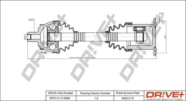 Dr!ve+ CV axle shaft rear and front AUDI A4 Saloon (8EC, B7) new DP2110.10.0039
