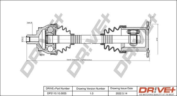 Dr!ve+ Drive axle shaft rear and front Audi A4 B7 new DP2110.10.0055