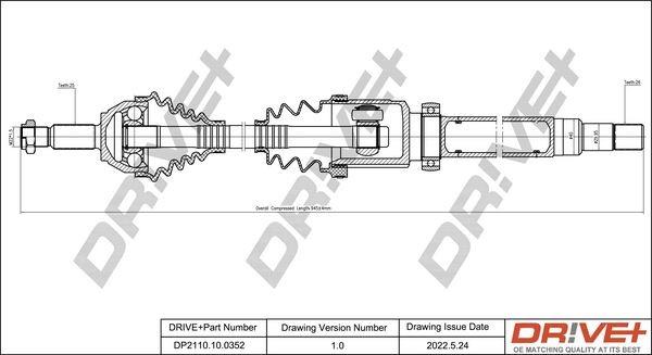 Dr!ve+ DP2110.10.0352 Joint kit, drive shaft XS4W 3B436 BB