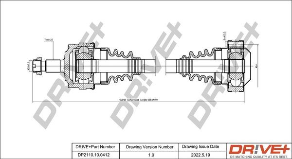 Dr!ve+ DP2110100412 Driveshaft Mercedes E Class W124 E 250 2.5 Turbo diesel 126 hp Diesel 1993 price