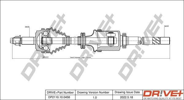 Dr!ve+ DP2110.10.0458 Joint kit, drive shaft 8200026912