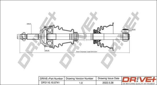 Dr!ve+ DP2110.10.0741 Joint kit, drive shaft 7700106017