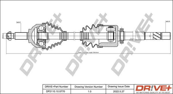 Dr!ve+ DP2110100770 Cv axle Opel Vivaro A Combi 2.5 CDTI 146 hp Diesel 2011 price