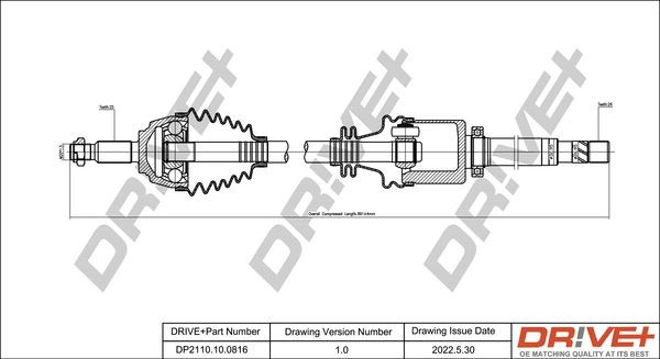 Dr!ve+ Half shaft rear and front RENAULT CLIO 3 Kasten (SB, SR) new DP2110.10.0816