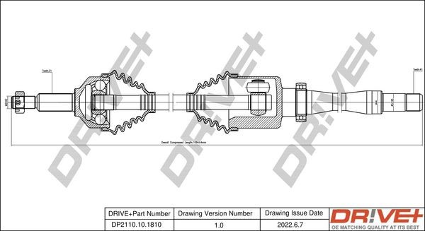 Dr!ve+ DP2110.10.1810 Joint kit, drive shaft 2 323 888