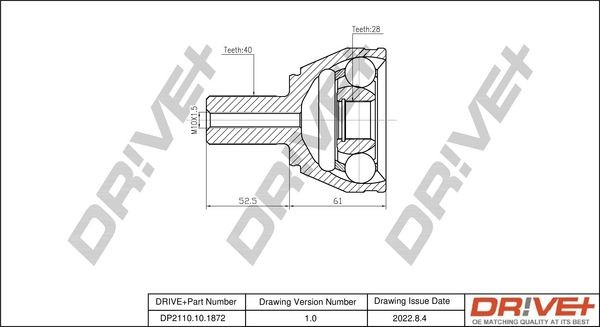 Dr!ve+ External Toothing wheel side: 40, Internal Toothing wheel side: 28 CV joint DP2110.10.1872 buy