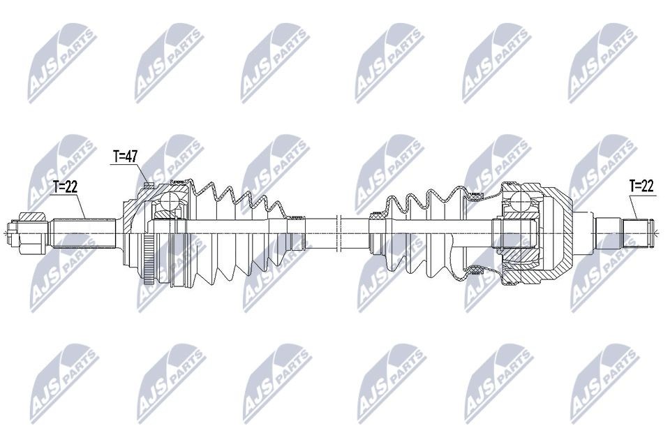 Chevy ORLANDO CV axle shaft 17316242 NTY NPW-DW-043 online buy
