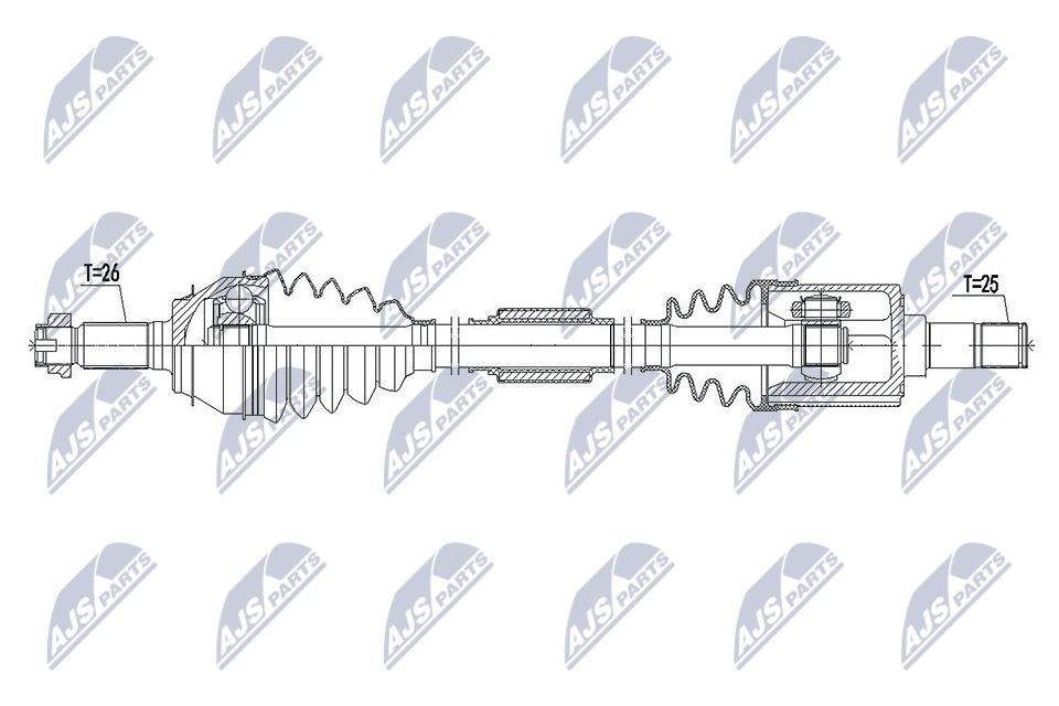 NTY NPW-HD-054 Honda JAZZ 2015 CV axle shaft