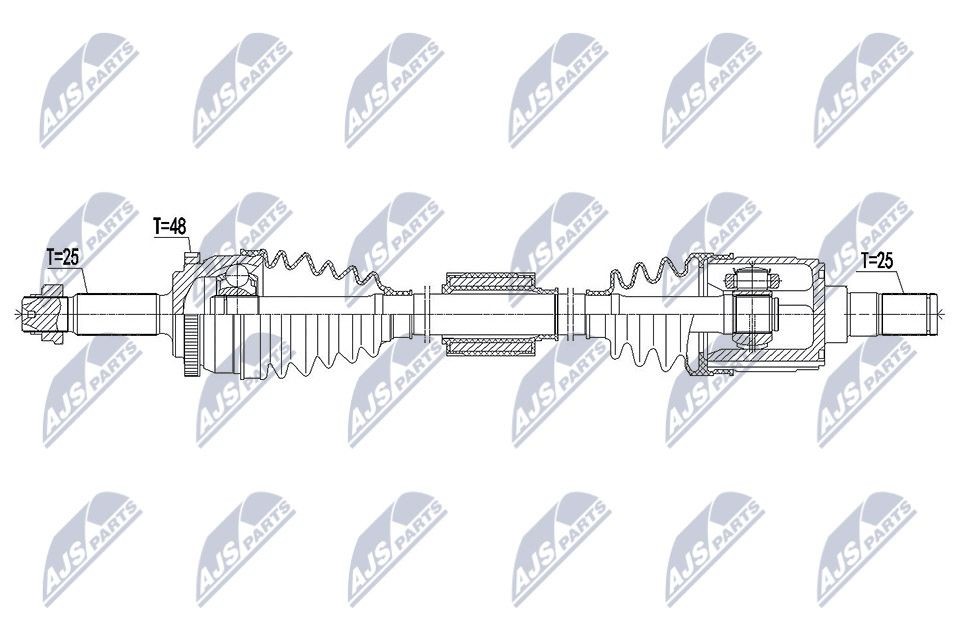 Drive shaft NTY NPW-HY-553 - Hyundai i20 II Hatchback (GB, IB) Drive shaft and cv joint spare parts order