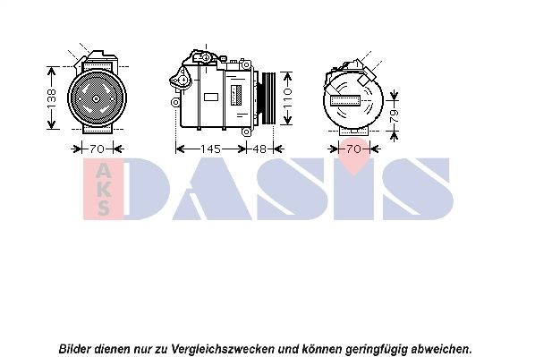 AKS DASIS 850358N Air conditioning compressor 6452 6950 152