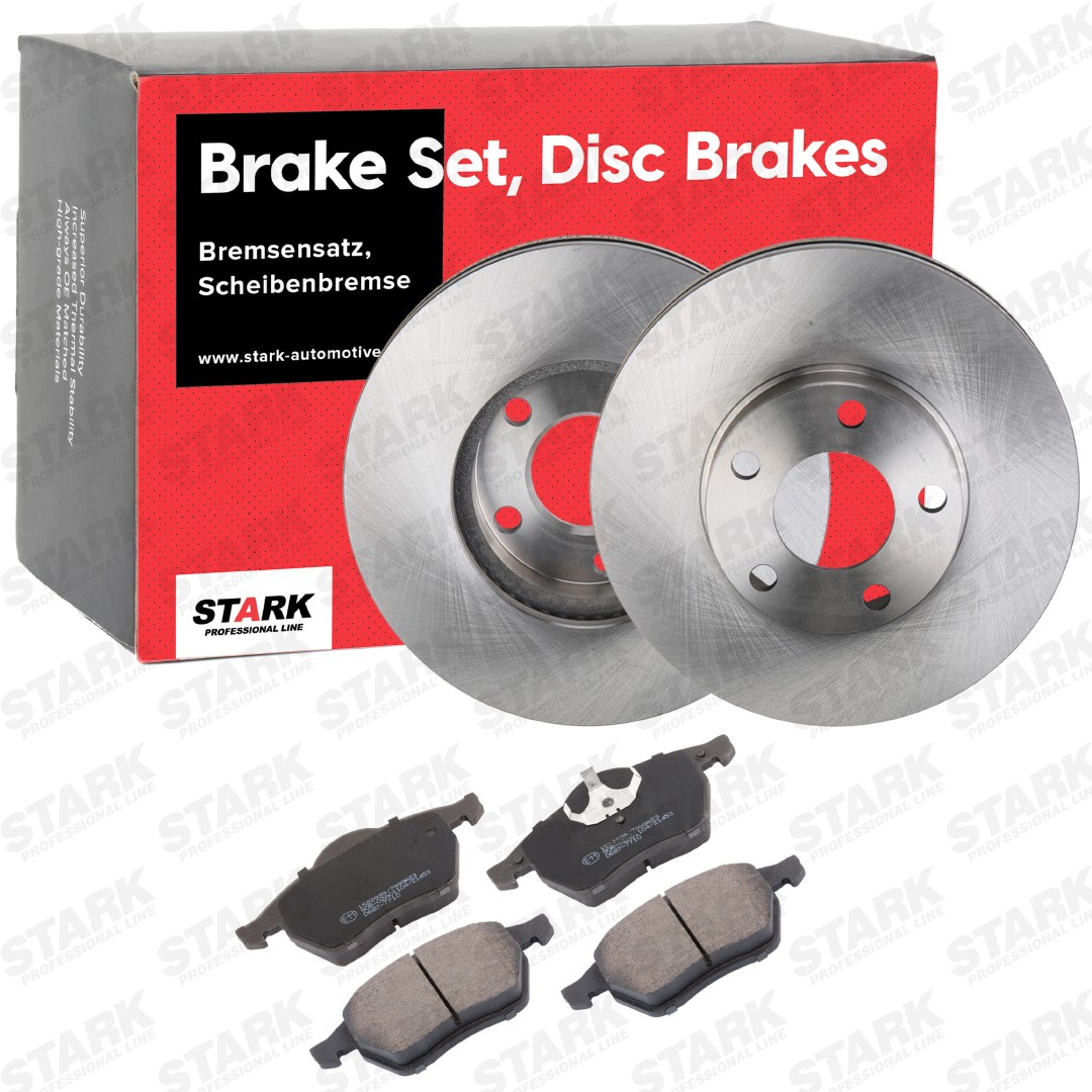 STARK SKBK-10991564 Brake discs and pads set Front Axle, internally vented, with brake pads