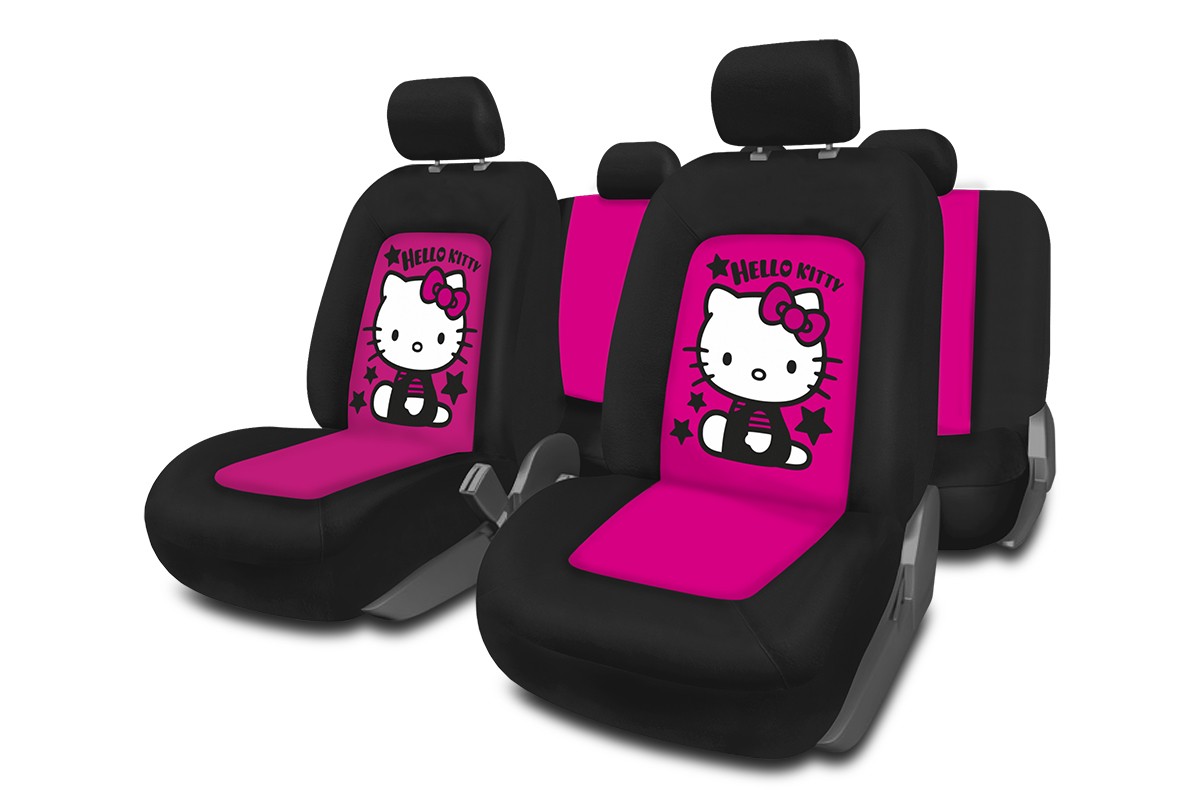 HELLO KITTY KIT4056 Sitzschonbezug schwarz, rosa, Mit Motiv, vorne
