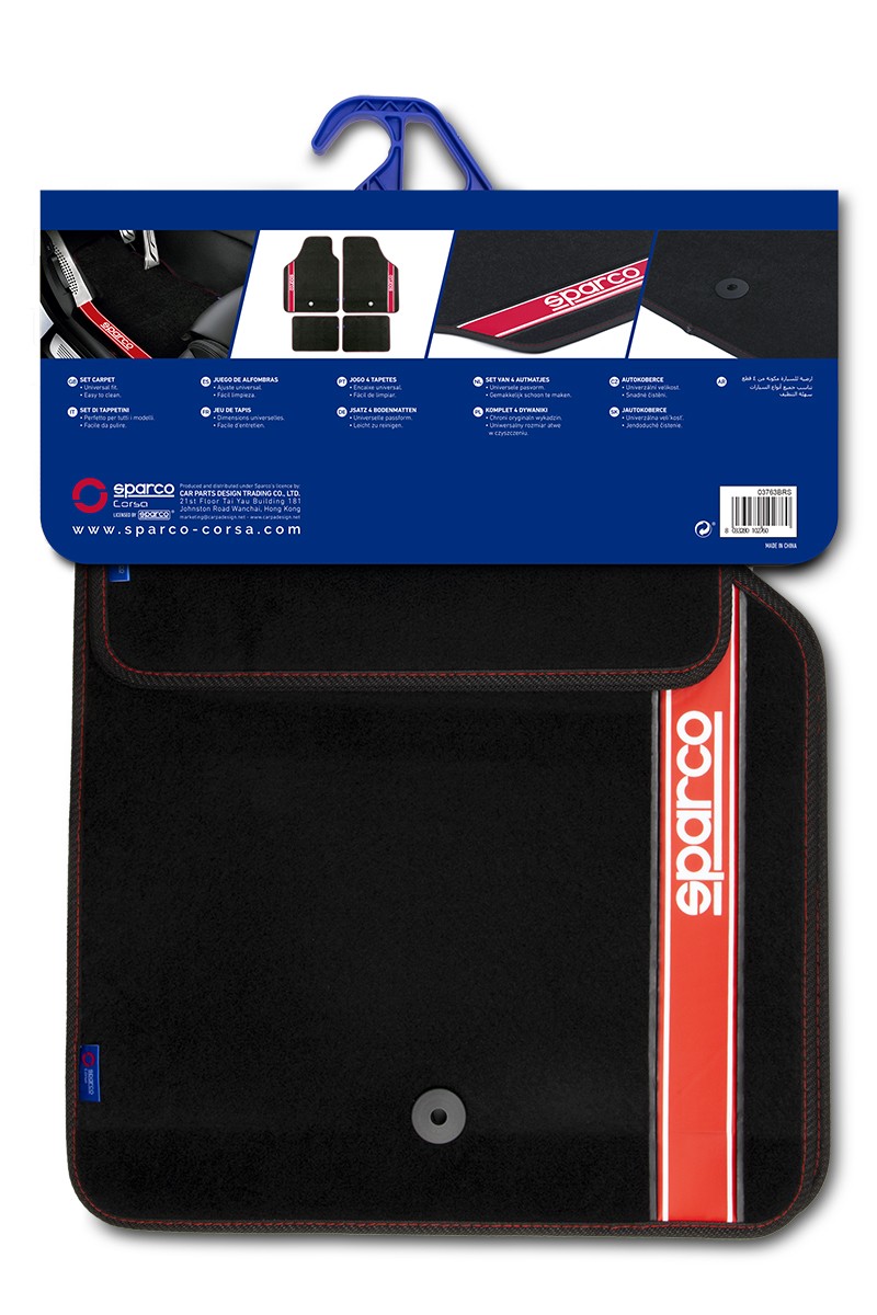 03763BRS Floor mats 03763BRS SPARCO Front and Rear, black, red