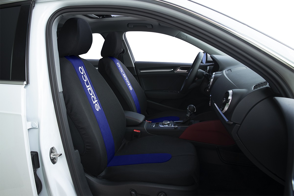 SPC1011 SPARCO ContiClassic Autositzbezug Blau, schwarz, Mit Motiv,  Polyester, vorne und hinten