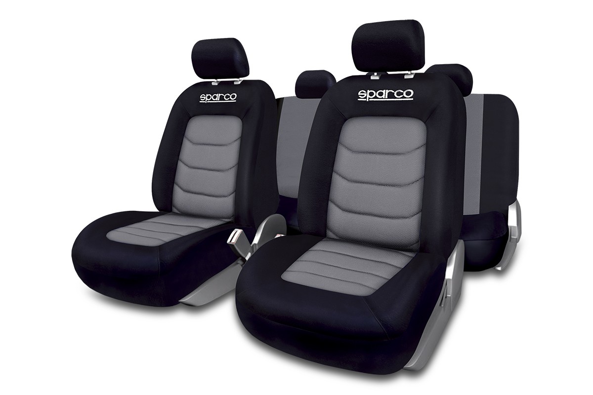 SPC1019GR SPARCO S-LINE Autositzbezug schwarz/grau, Polyester, vorne und  hinten ▷ AUTODOC Preis und Erfahrung