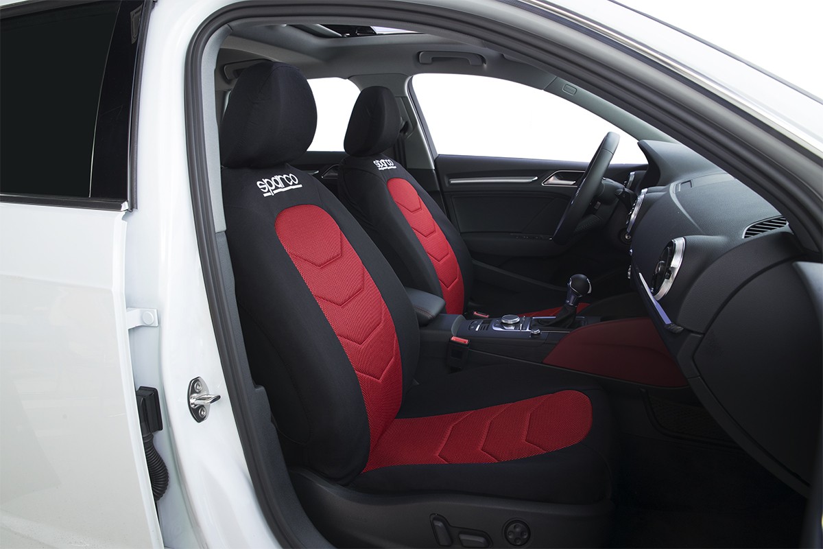 Peugeot 207 CC, Housse siège auto, kit complet, noir, rouge