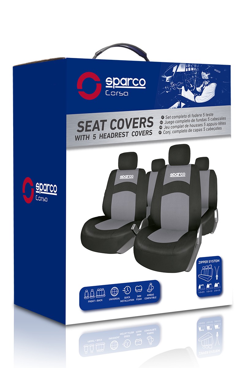 SPCS441BL SPARCO CORSA Fundas asientos negro, Azul, Poliéster, delante y  detrás ▷ AUTODOC precio y opinión