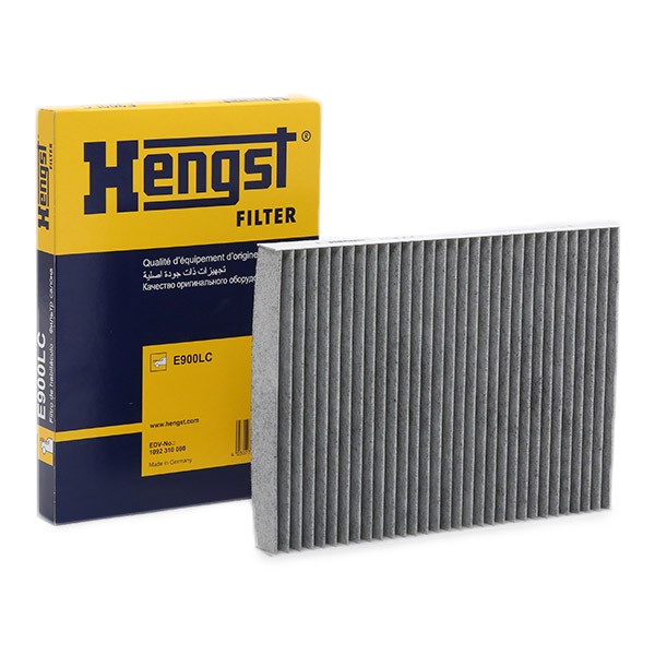 E900LC HENGST FILTER Pollen filter AUDI Activated Carbon Filter, 279 mm x 206 mm x 25 mm