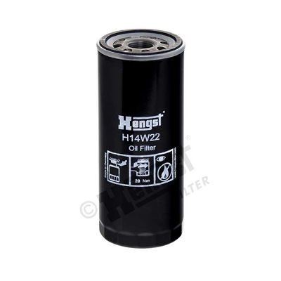 HENGST FILTER H14W22 Oil filter M24x2, Spin-on Filter