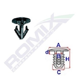Honda CIVIC Clip, trim / protective strip ROMIX B18114 cheap