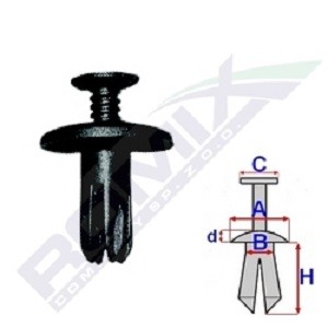 Clip ROMIX C10079 - Toyota YARIS Fasteners spare parts order