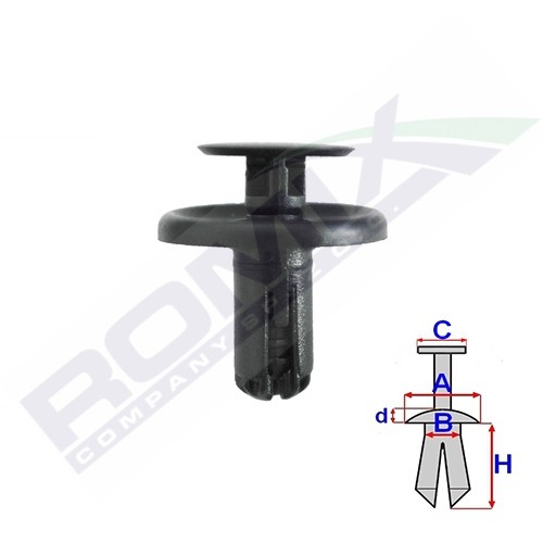 Clip ROMIX C70316 - Toyota YARIS Fasteners spare parts order