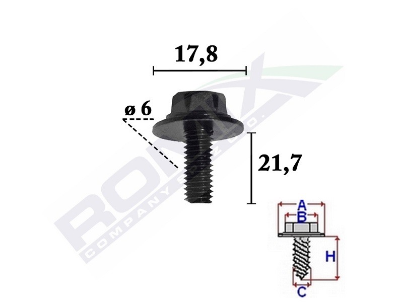 323 III Estate (BW) Fasteners parts - Screw ROMIX C70350