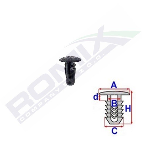 Nissan PATROL Fastener parts - Clip ROMIX C70528