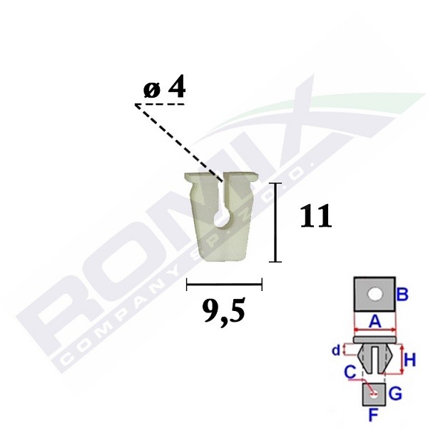 Opel INSIGNIA Verbindungselemente Autoteile - Clip ROMIX C70554
