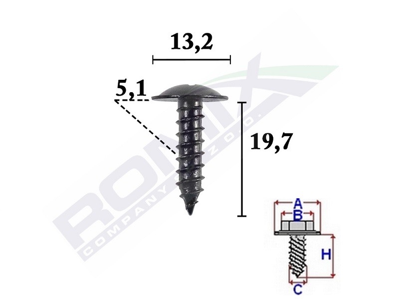 Buy Screw ROMIX C70593 - Fasteners parts Vw Citygolf online