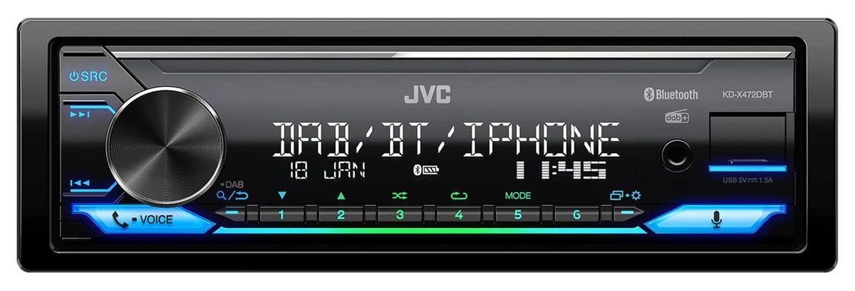 KD-X472DBT JVC 1 DIN, Android, Made for iPod/iPhone, 12V, FLAC, MP3, WAV, WMA Potência: 4x50W Auto rádio KD-X472DBT comprar económica