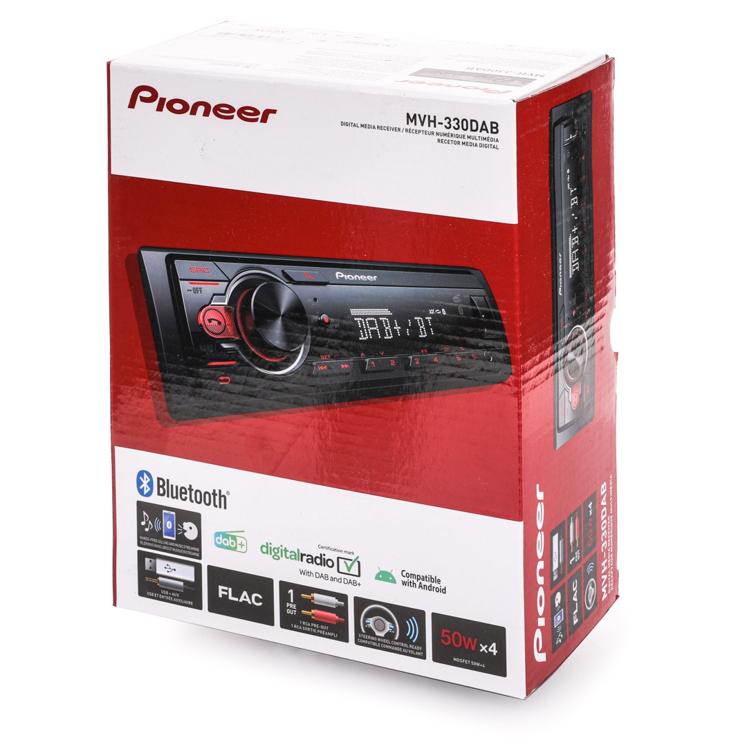 Car Radio Pioneer MVH-330DAB 1DIN Bluetooth + Panel for Fiat Panda From  2012