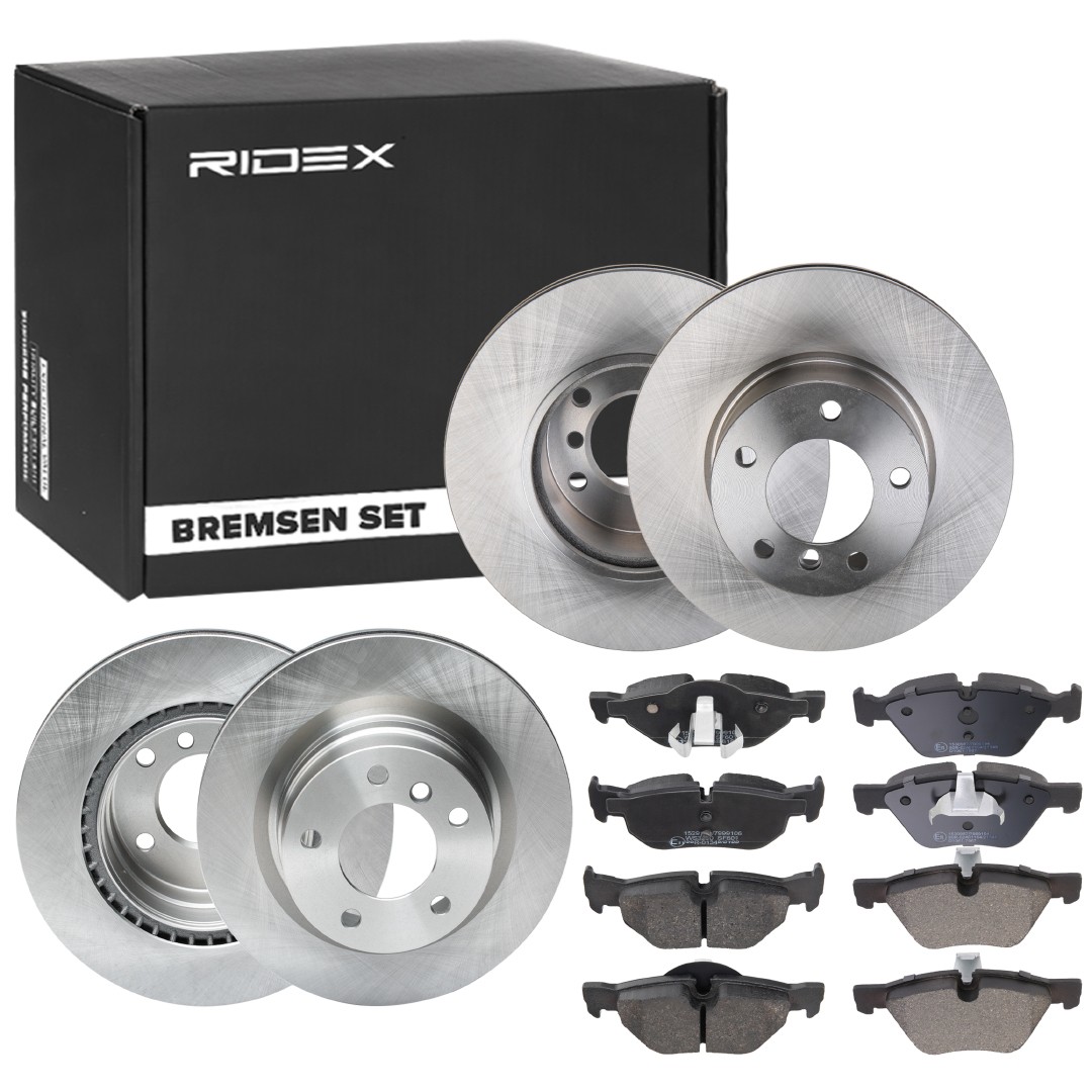 RIDEX 3405B1718 Brake discs and pads BMW E90 320 i 170 hp Petrol 2007 price