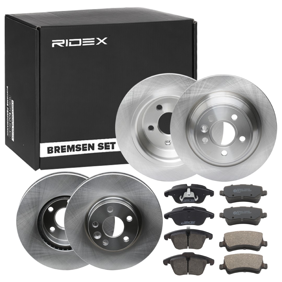 Land Rover Brake discs and pads set RIDEX 3405B1750 at a good price