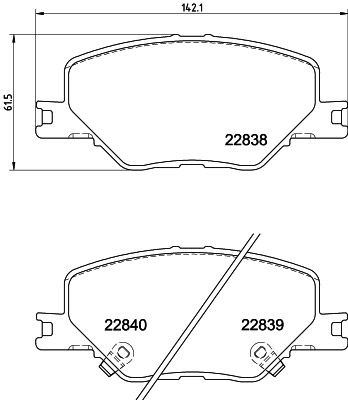 Opel INSIGNIA Set of brake pads 17378630 HELLA 8DB 355 039-061 online buy