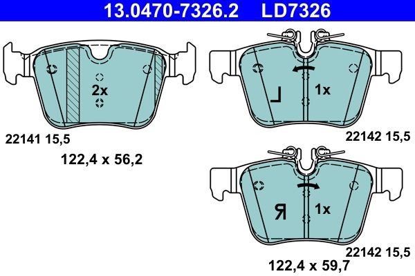 ATE Brake pad kit 13.0470-7326.2