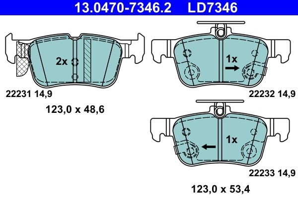 ATE Brake pad kit 13.0470-7346.2