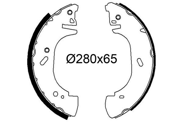 Opel COMBO Drum brake pads 17380342 VALEO 564268 online buy