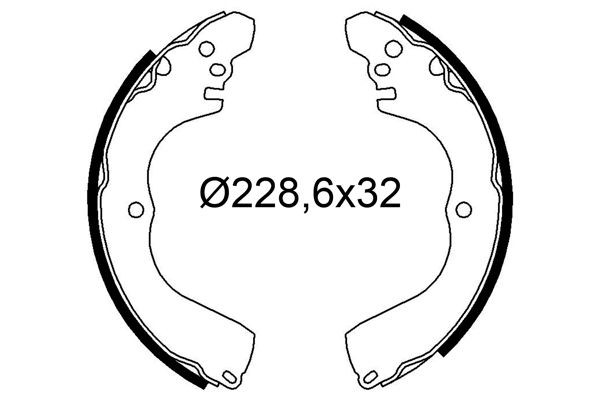 564287 VALEO Drum brake pads NISSAN Rear Axle, 229 x 32 mm, without wheel brake cylinder