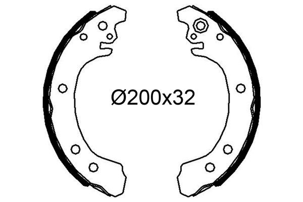 VALEO Rear Axle, 200 x 32 mm, without wheel brake cylinder Width: 32mm Brake Shoes 564339 buy