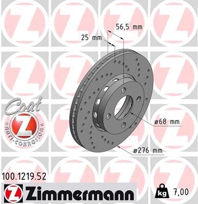 Original ZIMMERMANN Disc brake set 100.1219.52 for AUDI 80