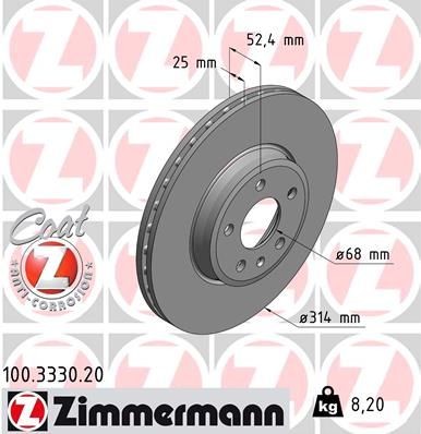 ZIMMERMANN Brake discs 100.3330.20 buy online