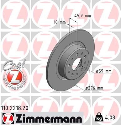 Original 110.2218.20 ZIMMERMANN Brake disc set ALFA ROMEO
