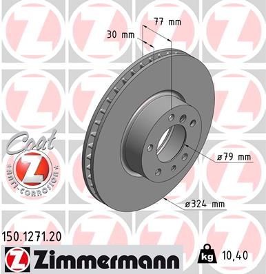 ZIMMERMANN COAT Z 150.1271.20 Brake disc 3411 6757 747