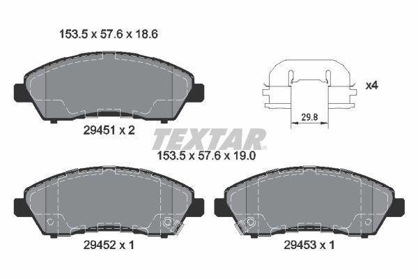 2945101 TEXTAR Bremsbeläge für FUSO (MITSUBISHI) online bestellen
