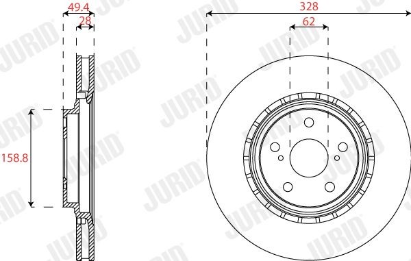 JURID Brake rotors 563460JC