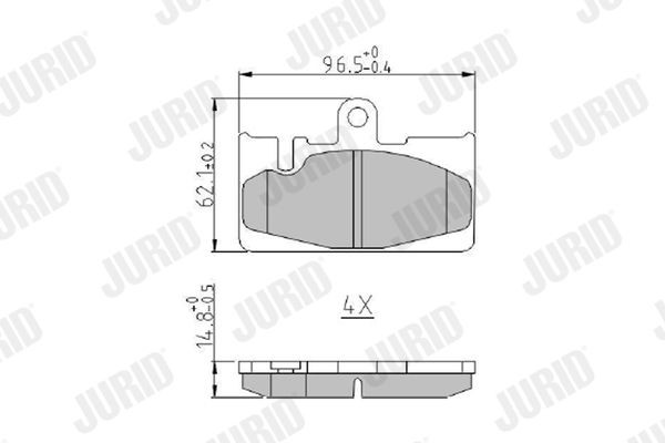 JURID 573954J Brake pad set prepared for wear indicator, without accessories