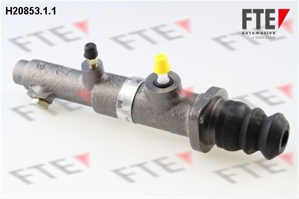 FTE 9722044 Brake master cylinder Number of connectors: 1, D1: 20,6 mm, Bore Ø: 9 mm, with protective cap/bellow, with elbow fitting, Grey Cast Iron, M12x1