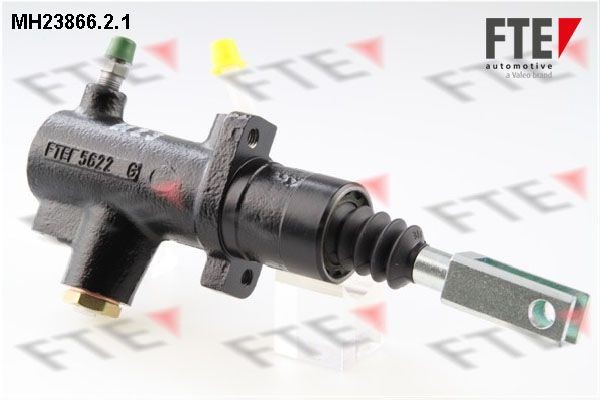 9722131 FTE Brake master cylinder CHRYSLER Number of connectors: 2, Bore Ø: 9 mm, Piston Ø: 23,8 mm, with protective cap/bellow, with elbow fitting, with cross pin, Grey Cast Iron, M12x1