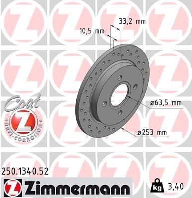 Great value for money - ZIMMERMANN Brake disc 250.1340.52